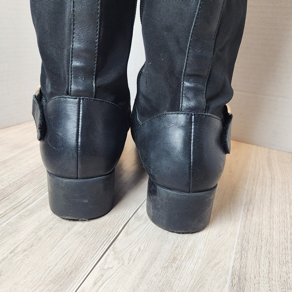 Etienne Aigner Boots Women's SIZE 6.5 Black Roping Riding Buckles Heel - Picture 14 of 16